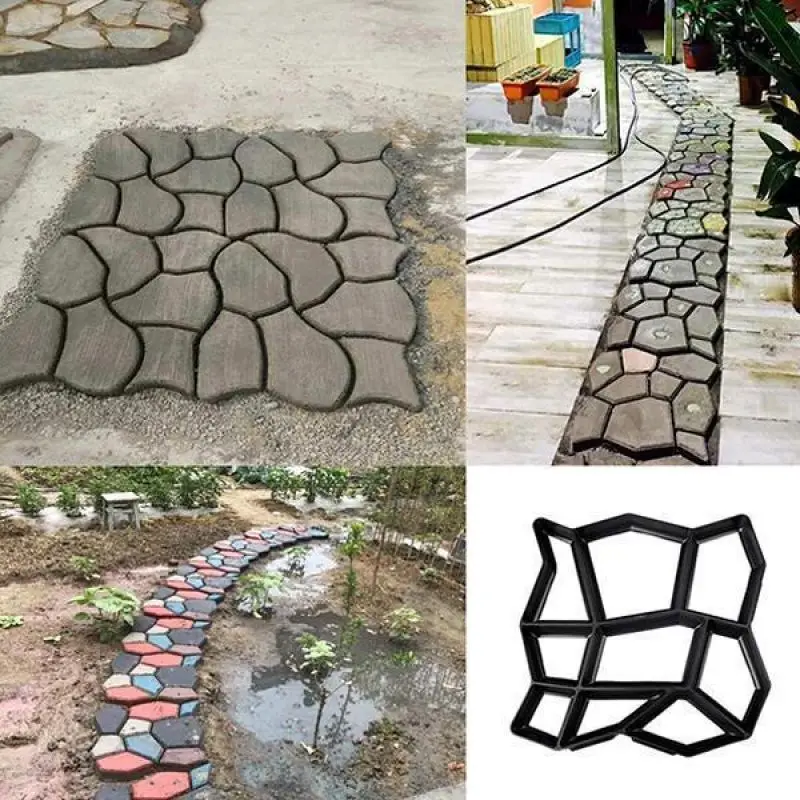 1pcs DIY Path Maker Mold Reusable Concrete Cement Stone Design Paver Walk Mould Garden Buildings Paving Molds |