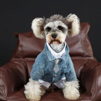 tawneybear luxury vintage design denim dog jacket cat clothing spring autumn pet apparel for french bulldog schnauzer sphynx