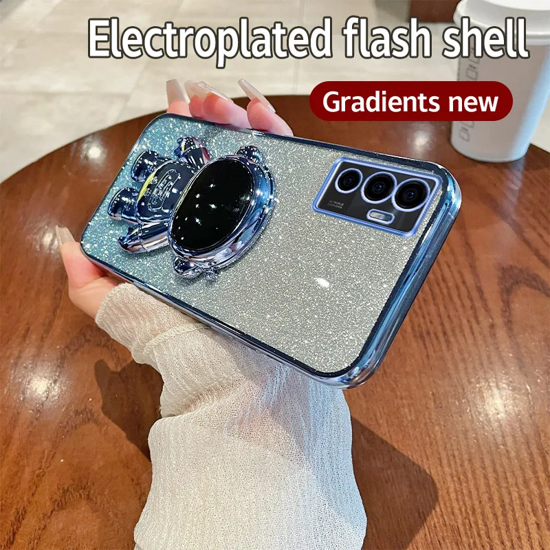 Чехол для телефона Vivo V23e 5G мягкий силиконовый чехол из ТПУ с блестками V2116 V2126