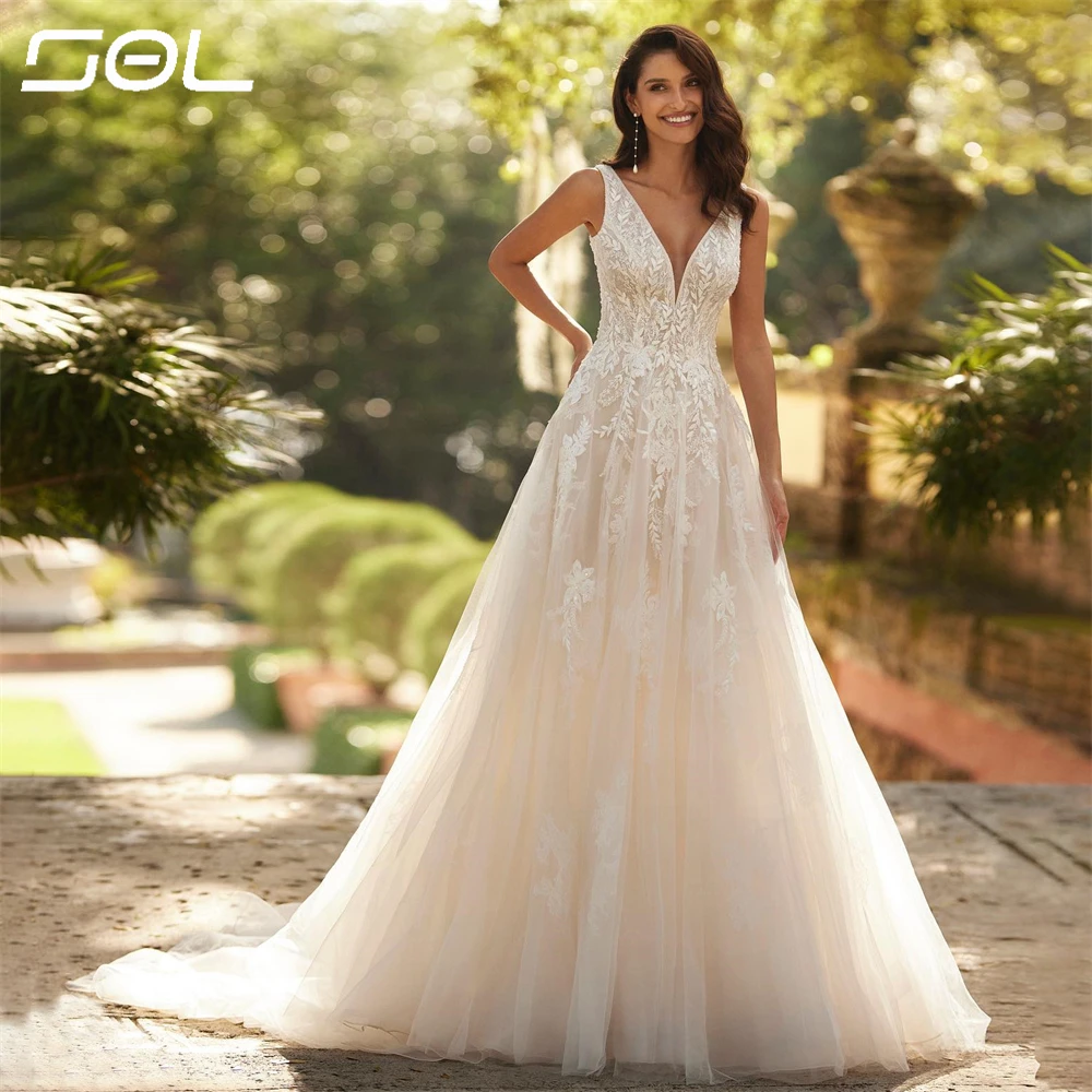 Женское свадебное платье на тонких бретельках SOL Hobo