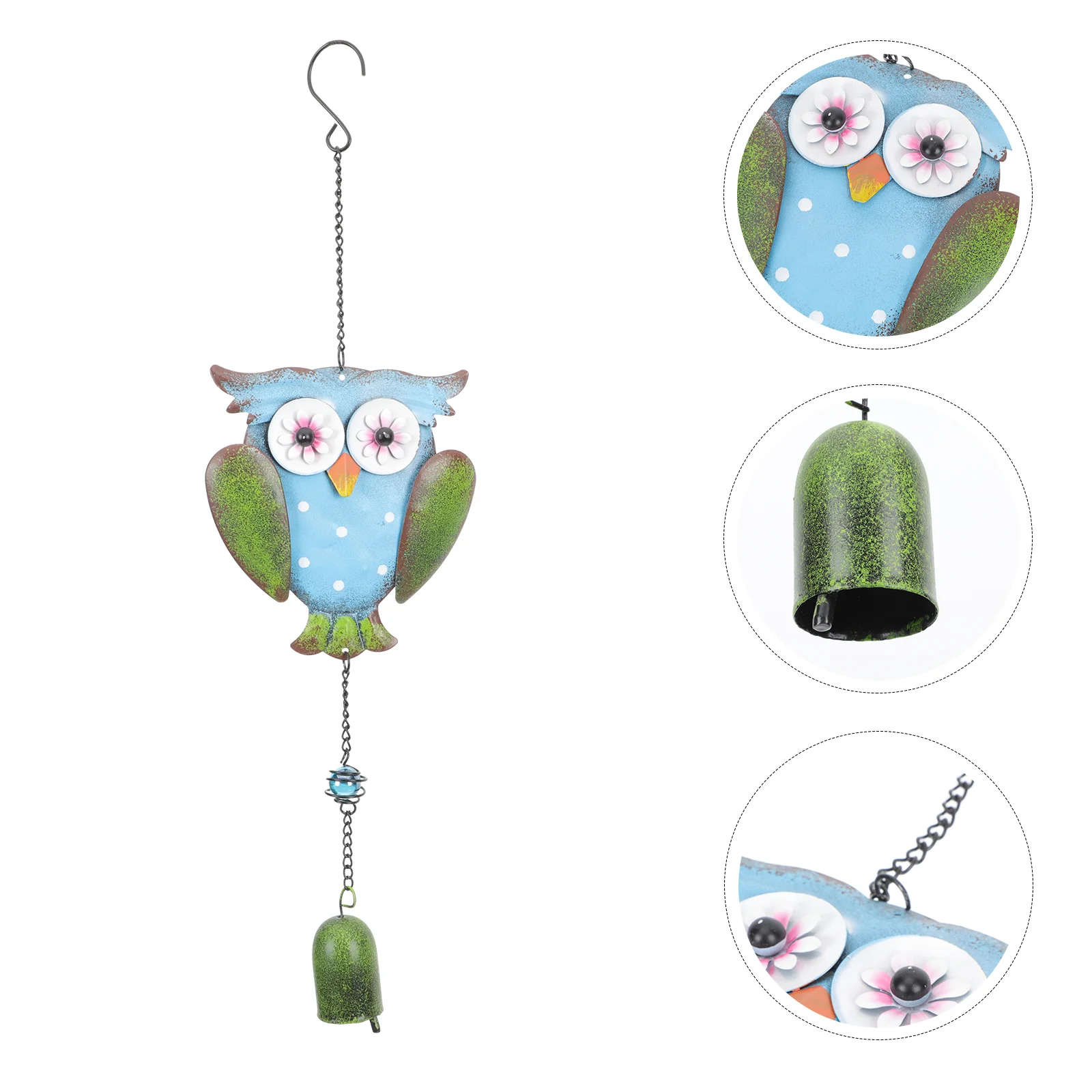 

1Pc Chic Owl Wind Chime Doorway Owl-shape Bell Pendant Outdoor Hanging Pendant