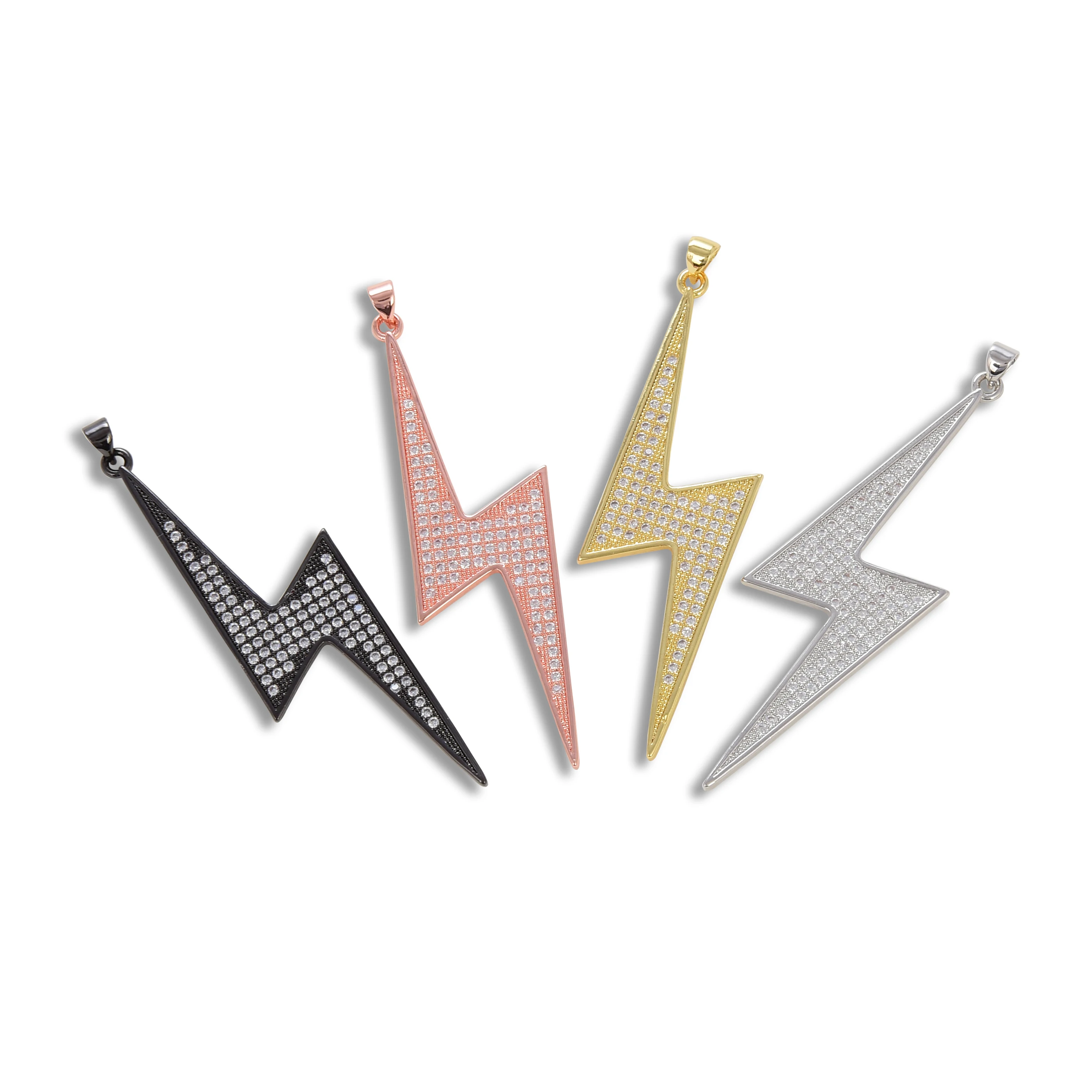 

Lightning Earrings Buckles Bracelets Necklaces DIY Jewelry Elements Luxury Vintage Full Zircon Inlay Metal Collocation Charm