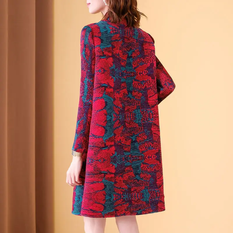 Женское плиссированное платье в стиле ретро свободное приталенное большого