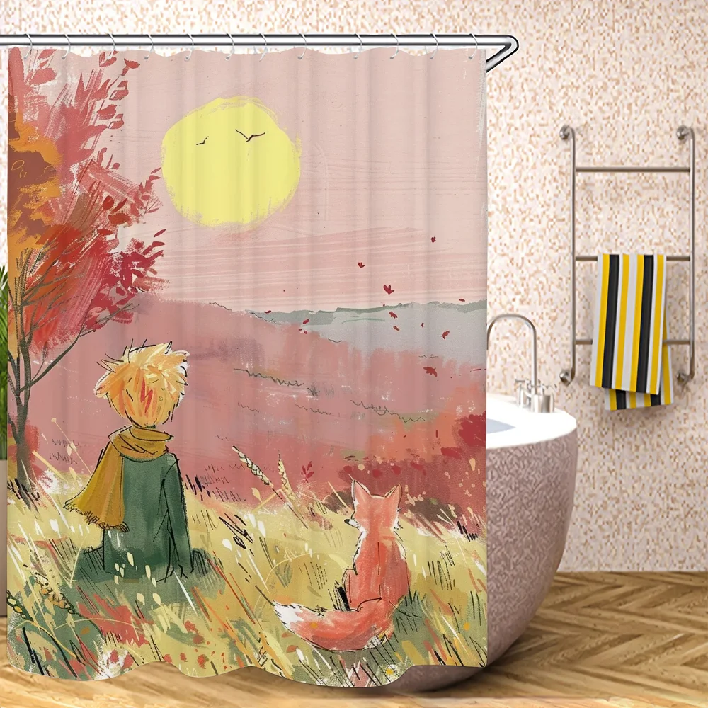 Занавеска для душа Princekin классический стиль живописный узор водонепроницаемый