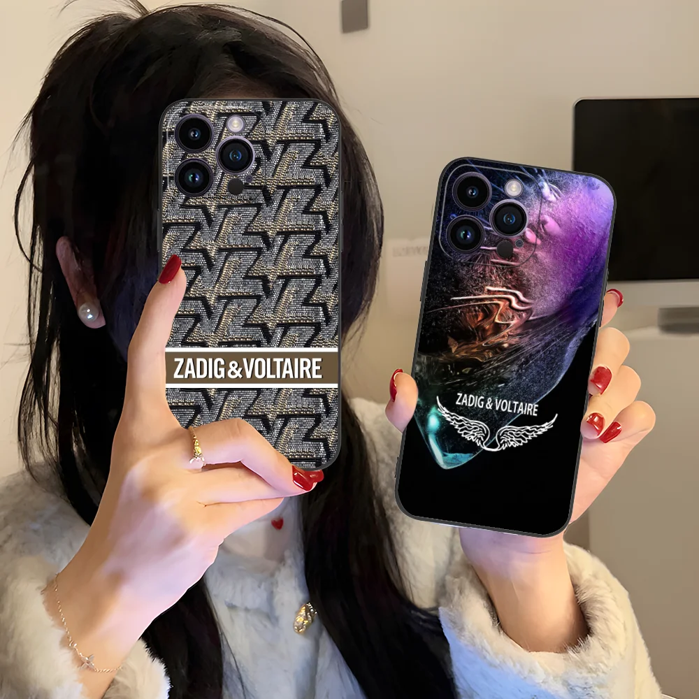 Чехол для мобильного телефона Z-Zadig-S iPhone 16 15 14 13 12 11 X XR XS 8 7 Pro Max Plus Mini черный чехол