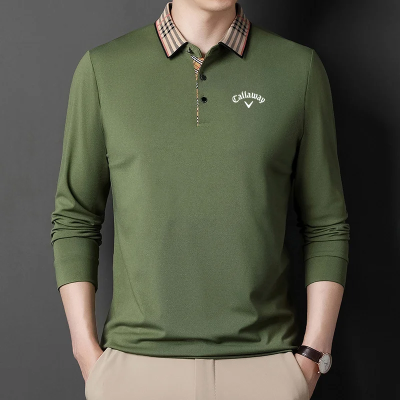 Autumn 2022 New Long Sleeve Polo Shirt Men's Fashion Korean Version Lapel Solid Color Youth Base Men's T-shirt