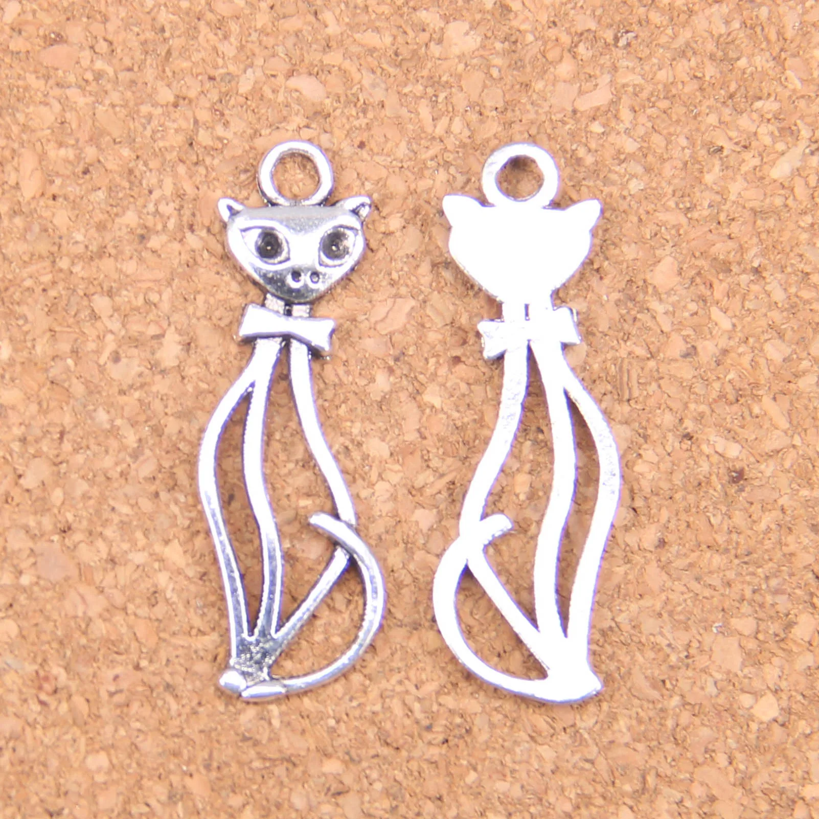 120 шт. Подвески в виде полого кота 34x1 мм, фотосессия, ВИНТАЖНАЯ фотография, DIY для браслета ожерелья