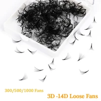 handmade pro made fans loose pointy bases lash extension korea sharp stem 1000 fans mega volume premade loose volume fans lashes