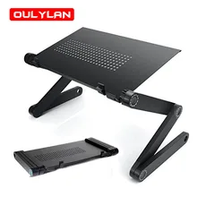 Adjustable Laptop Desk Stand Portable Aluminum Alloy Lapdesk For TV Bed Sofa PC Notebook Table Desk Stand With Mouse Pad