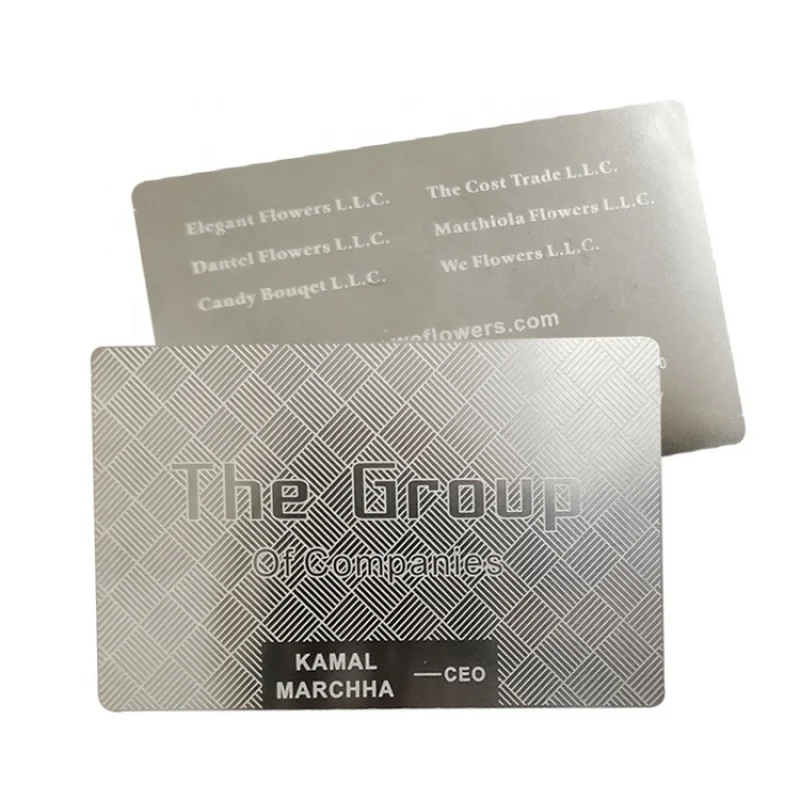

Stainless Steel Custom Logo Lasered Brushed Finishing Metal Calling Business ID Cards