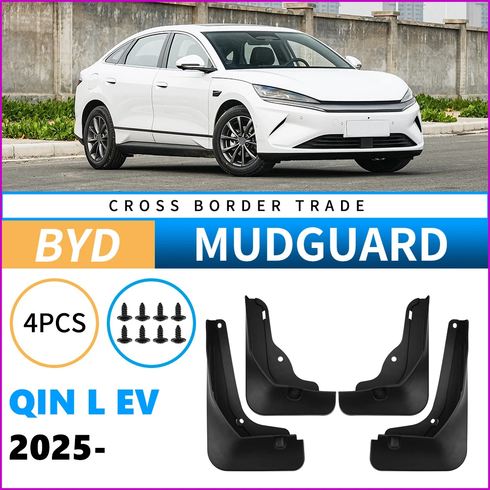 

Брызговики DPB, подходят для BYD Qin L EV 2025, крылья, блокирующие осад, передние и задние колеса, черные автомобильные аксессуары из АБС-пластика, 4 шт.