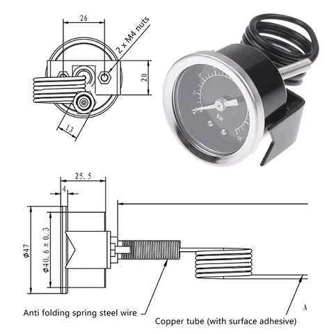 Манометр 16 бар для кофемашин Y40