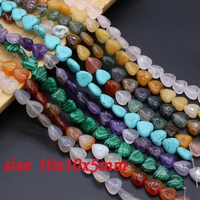natural stone beads heart shape carnelian tiger eye amethysts spacer bead for jewelry making bracelet necklace accessories