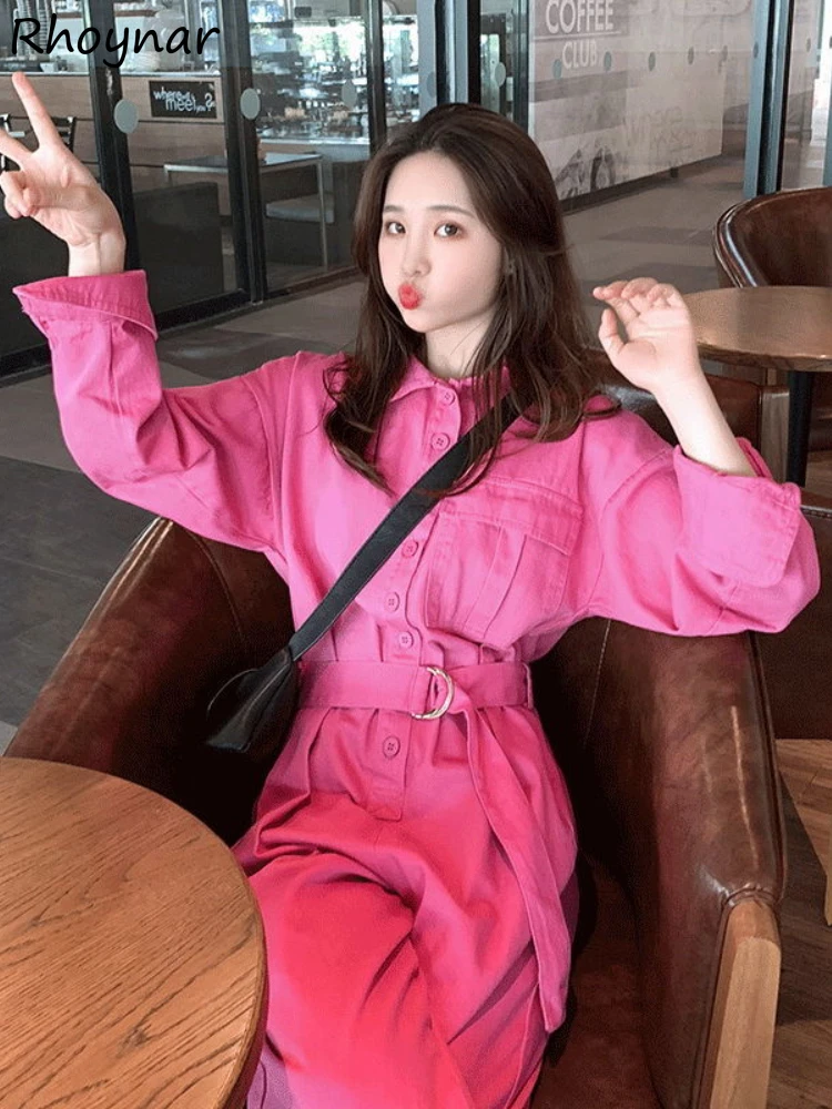 

Jumpsuits Women Solid Pockets Cargo Casual High Waist Loose Cool Unisex Basic Streetwear College Retro Korean Style Chic Mujer