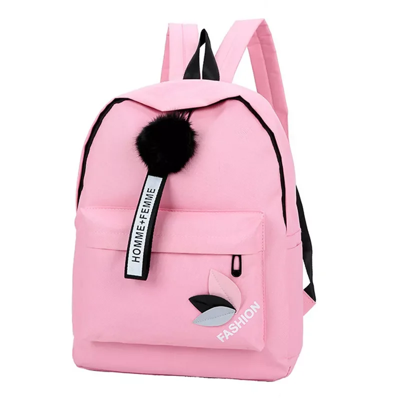 

New Style Backpack Korean Version of Printed Leaves College Wind Backpack Women Schoolbag for Middle School Students