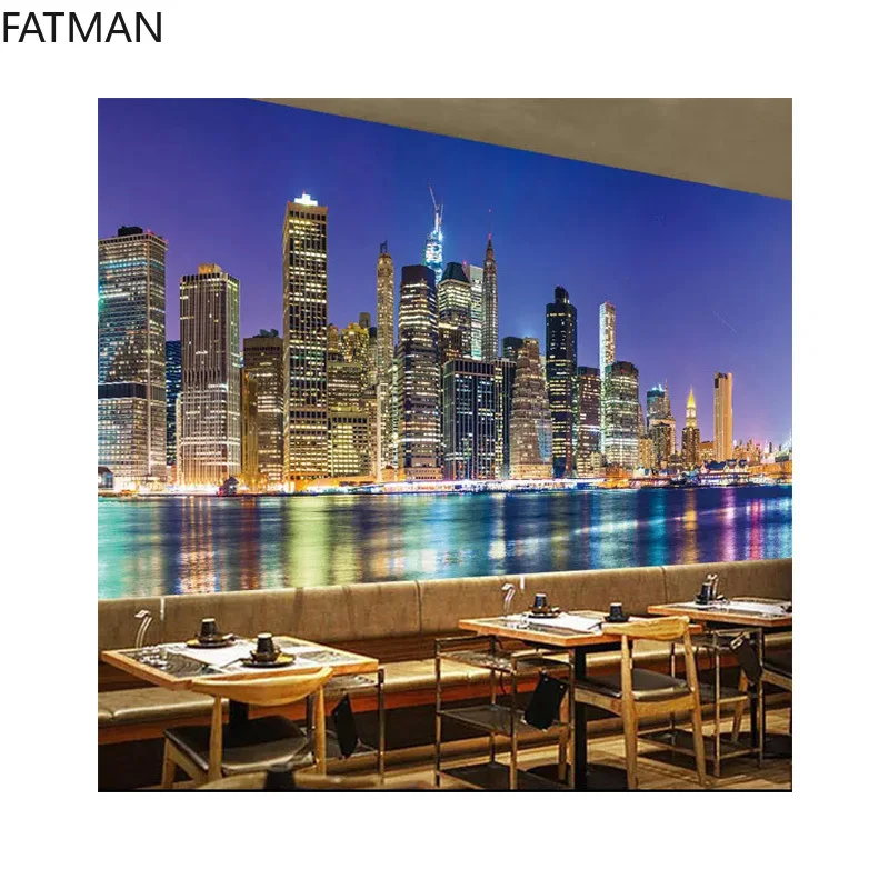 3d обои FATMAN на заказ в скандинавском стиле с фоном телевизора современный город