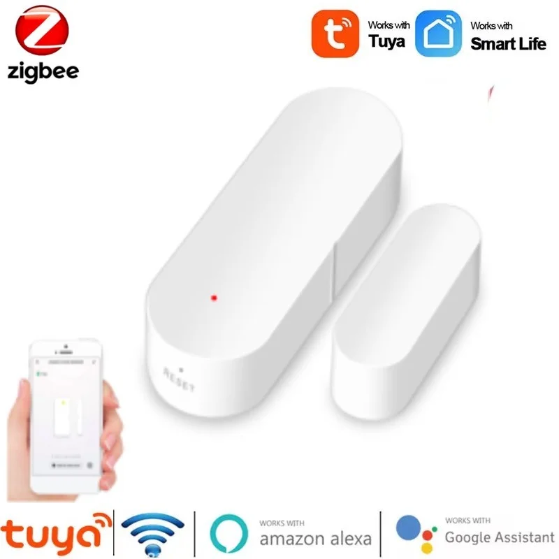 

Tuya WiFi/ Zigbee Window Door Sensor Door Alarm Door Open/Closed Detectors Smartlife App Notification Smart Home Security Alarm