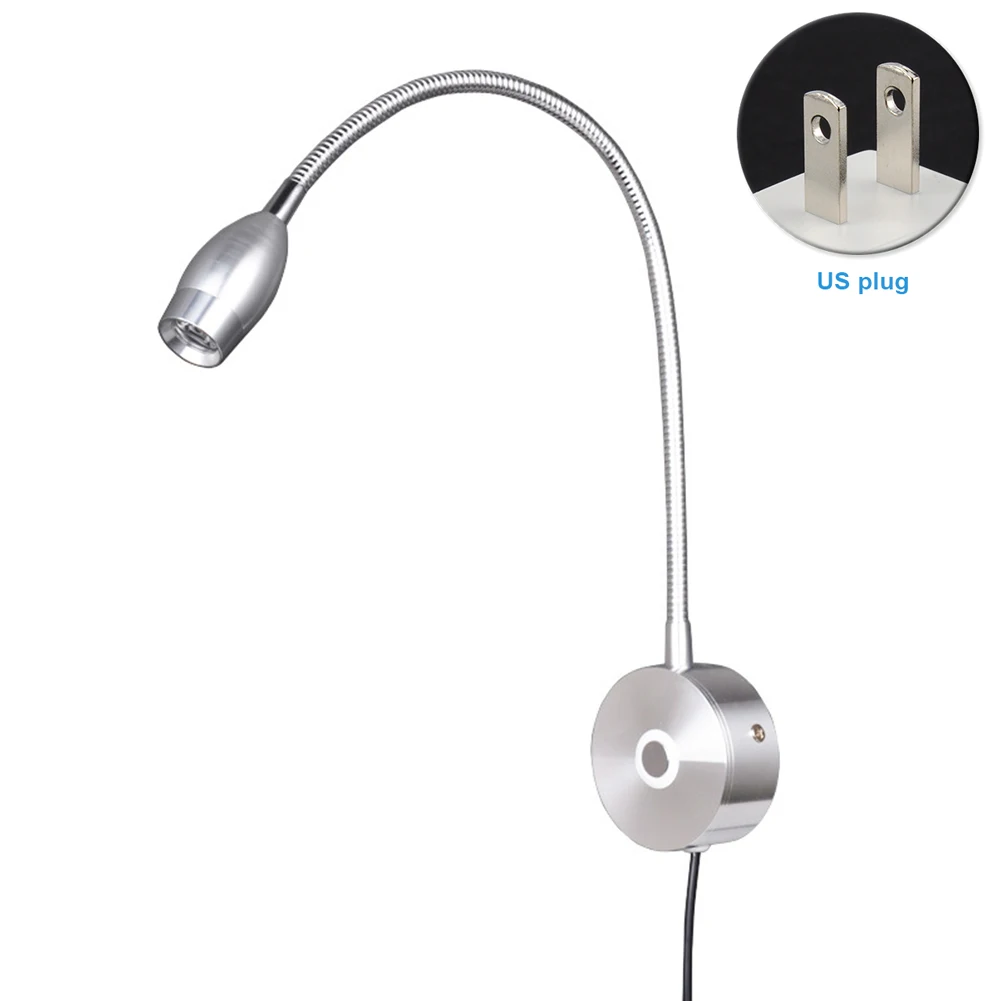 

Aluminum Home Wall Mounted Flexible Gooseneck LED Reading Light Warm White Hotel Bright Dimmable Study Bedside Mini Office