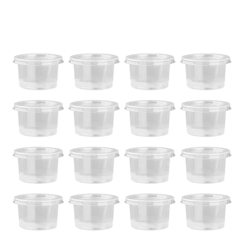 

50PCS 140ml Disposable Plastic Container Clear Portion Cups Bowls with Lids for Mousses Sauce Jelly Yogurt Food containers