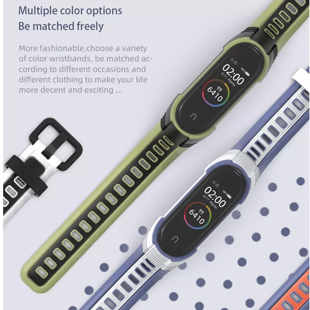 Mi Band 5 4 3 Sport Dual Colors Silicone Bracelet  MiBand 5 4 3 Smart Watch Bracelet enlarge