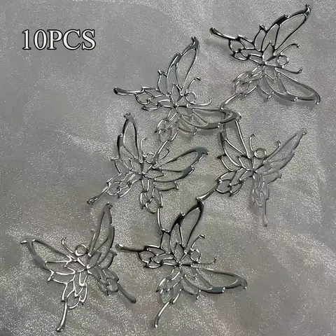 Подвески-бабочки, цинковый сплав, золото, серебро, набор из 10 штук
