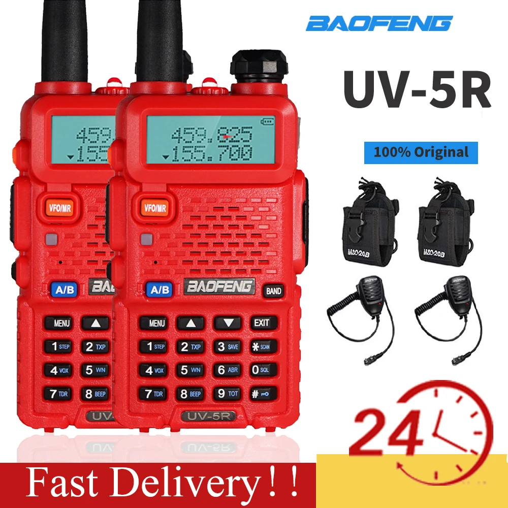 2pcs Baofeng UV-5R Walkie Talkie Two Way Radio Powerful Amateur Ham CB Radio Station UV-5R Dual Band Transceiver 10km Intercom