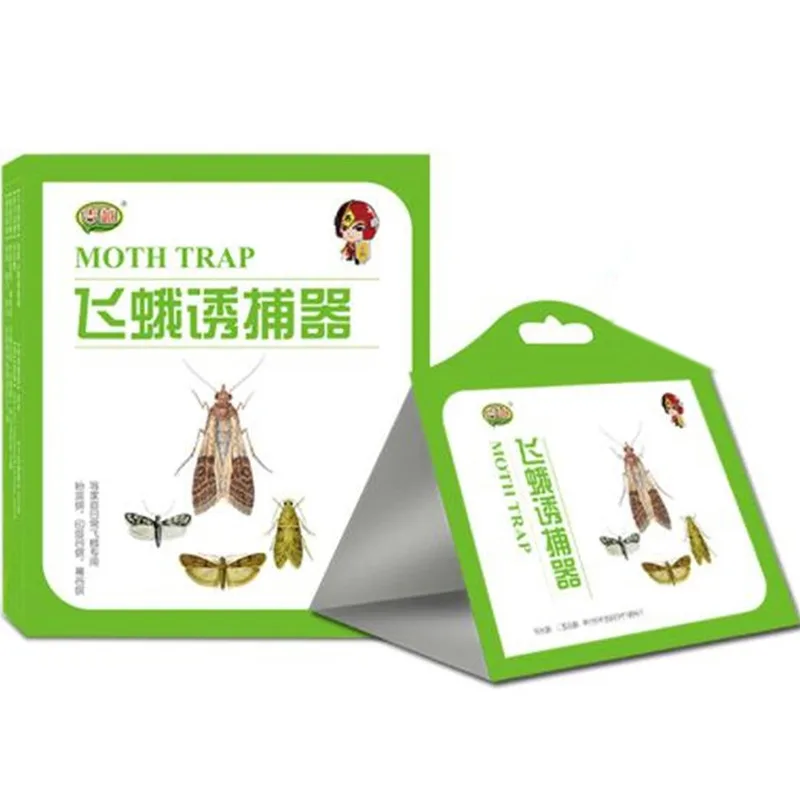 

5pcs Pantry Food Moth Trap Pheromone Killer Paste Sticky Glue Trap Pest Reject Fly Insects Family Factory Restaurant Use