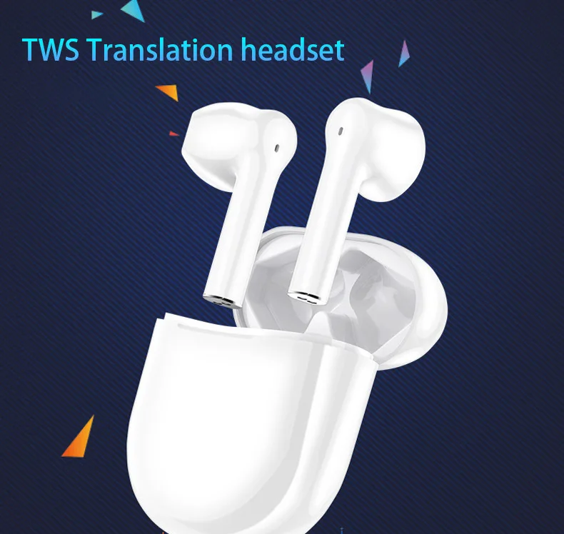

V03 Smart Translation Headset 137 Languages Translate Voice Translator Wireless Bluetooth Translator Earphone Black