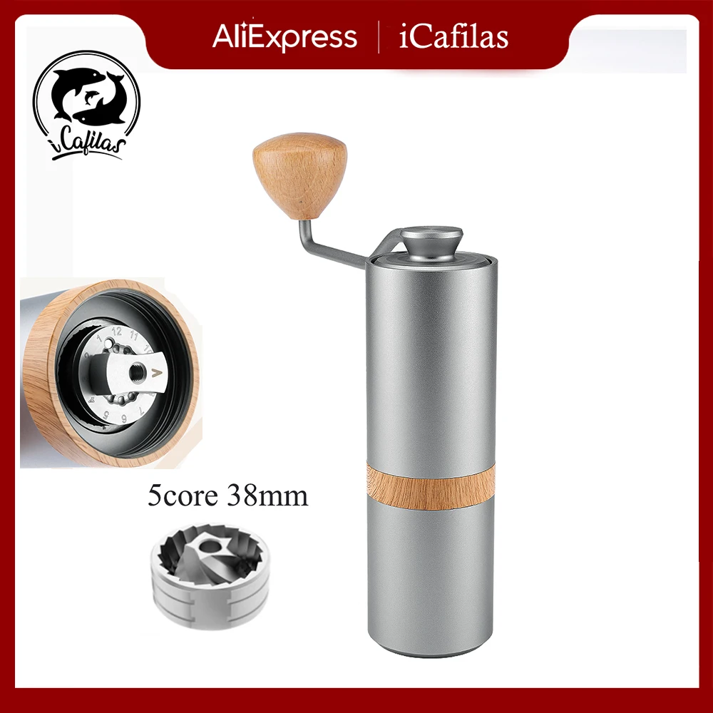 

i Cafilas manual coffee grinder portable mill 420stainless steel Titanium plating burr 30G Coffee power