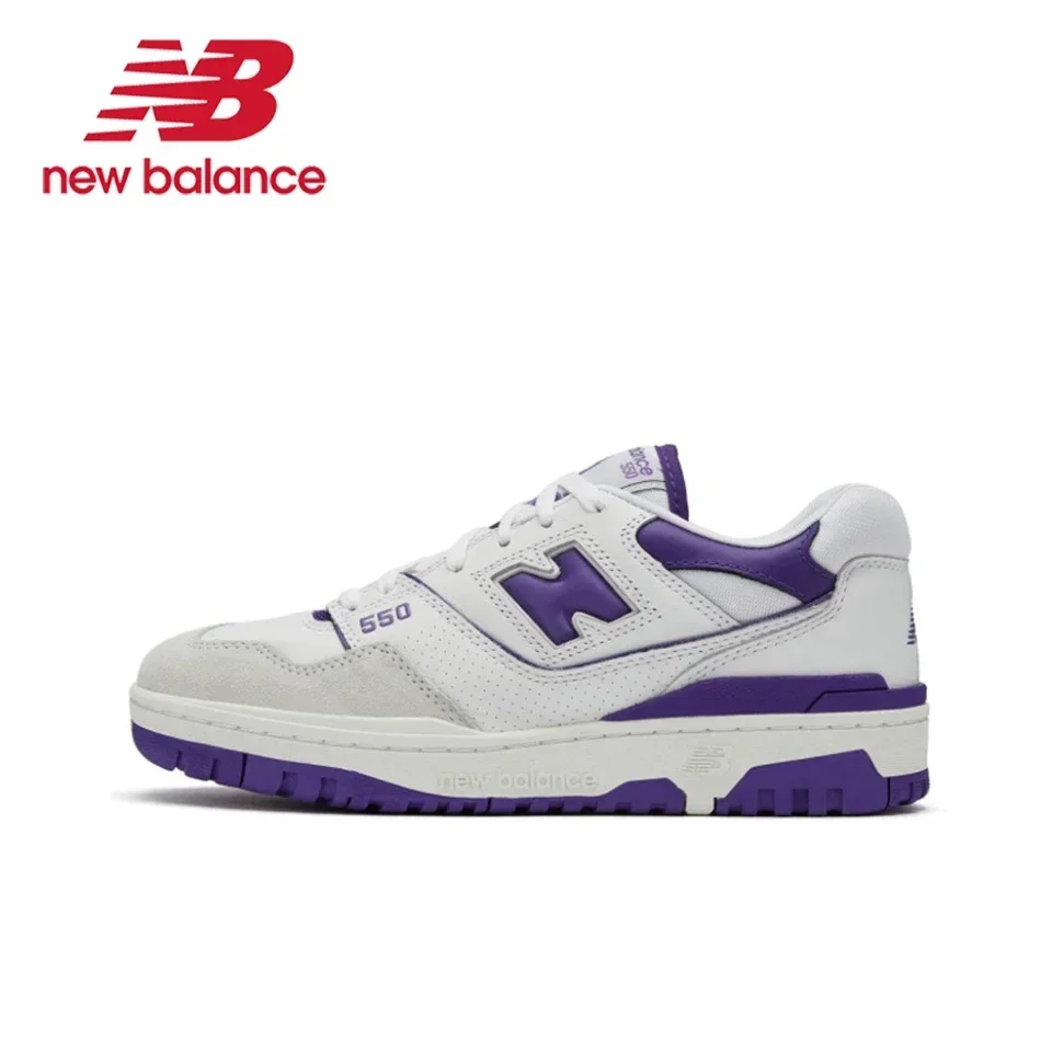 Original New Balance NB 550 Classic Vintage Faux Leather Casual Men's and Women's Running Shoes White Silver BB550SR1 (art.: 3920ca5c3da0d) - 3920ca5c3da0d