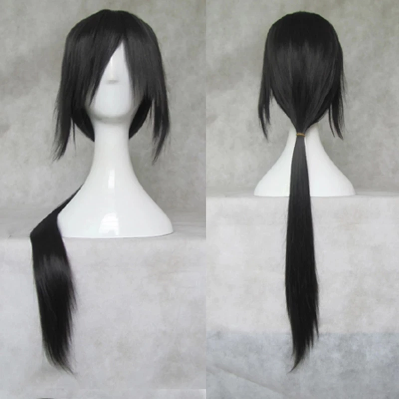 Long Synthetic Cosplay Wig Skunks Aph Black APH Yao Uchiha Itachi Costume Wigs