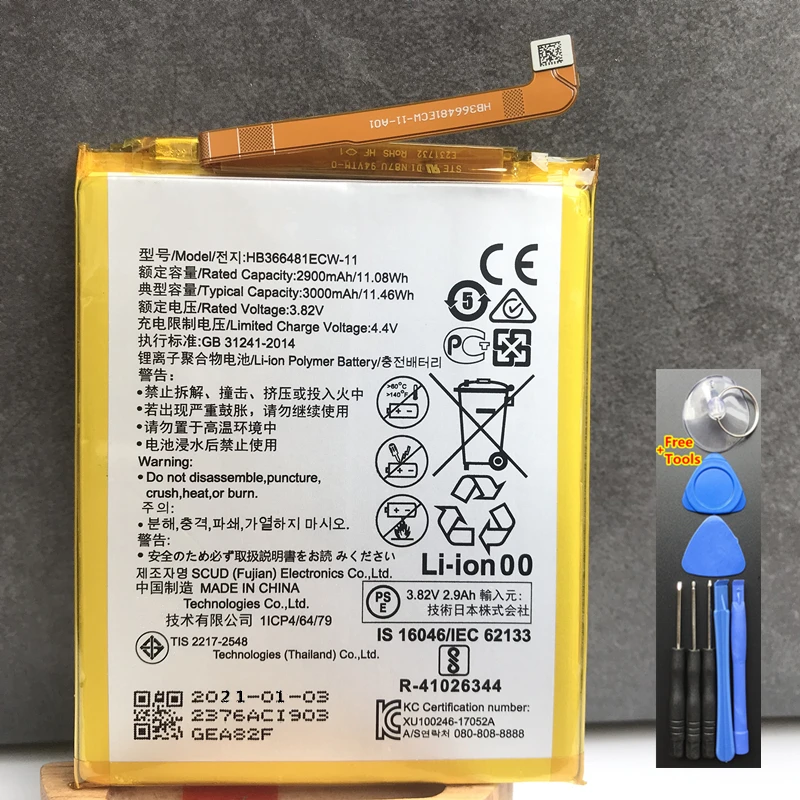 

Original HB366481ECW-11 Battery for Huawei Honor 6C Pro 5C 9i 9 8 Lite 7A 7C Pro Y7 Y6 Prime 2018 P10 G9 P9 P8 P20 Lite P Smart