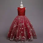 Платье принцессы для девочек от 5 до 14 лет, костюмы подиума, длинное платье с вышивкой, вечерние платья на Рождество, день рождения для девочек