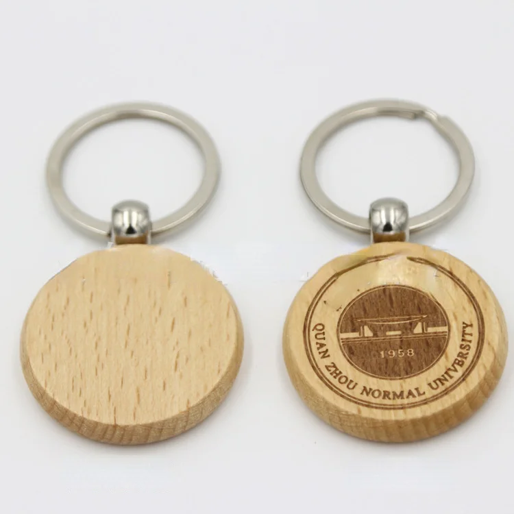 Пустые круглые прямоугольные деревянные брелки для ключей Сделай Сам рекламная