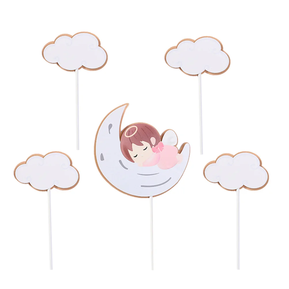 

5pcs Moon Lovely Cake Picks Cupcake Decor Party Supplies for Birthday Girl