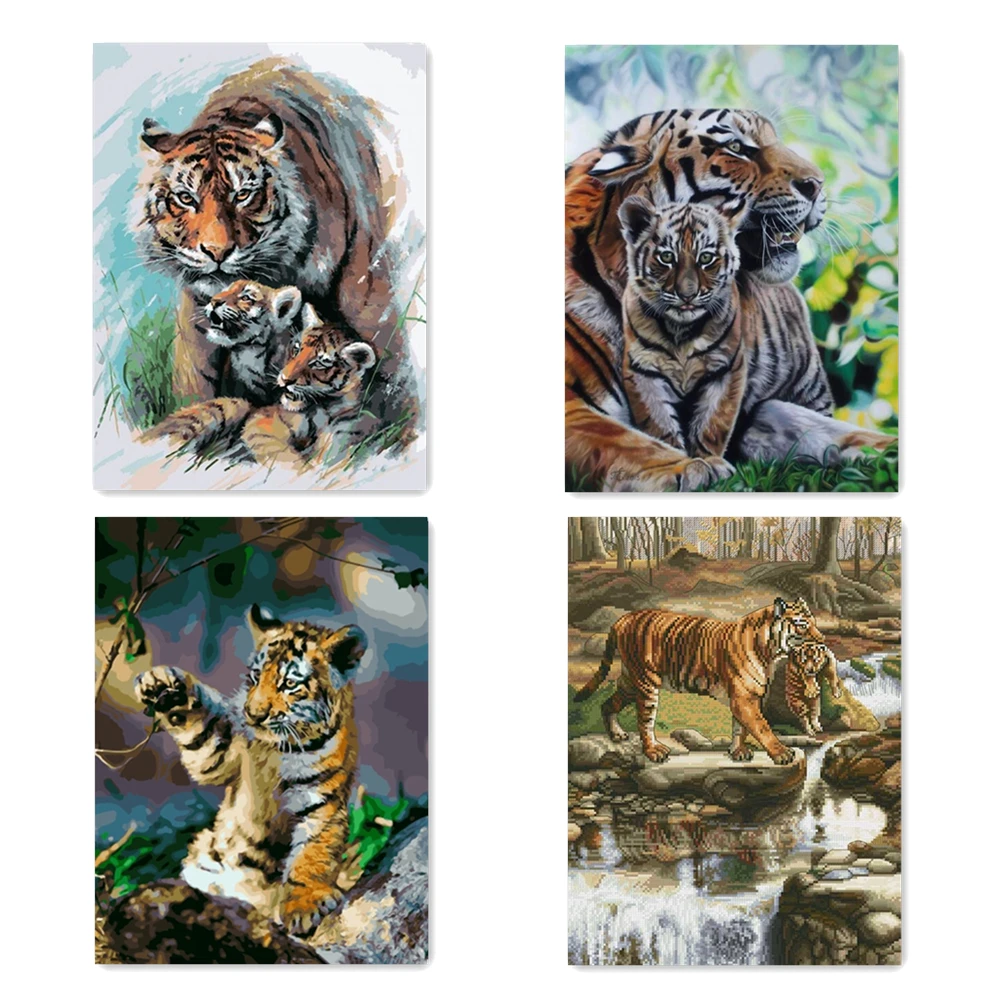 

Animal Tigers Baby DIY 5D Diamond Painting Full Drill Square Round Embroidery Mosaic Art Picture Of Rhinestones Home Decor Gifts