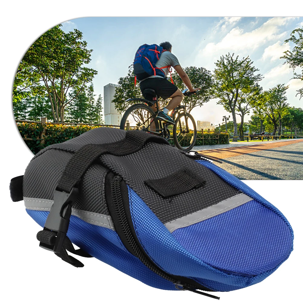 

Mountain Bike Bag Pouch With Zipper Road Bicycle Cycling Saddle Bag Accessories Daily Larger Storage Space Cycle Accessories