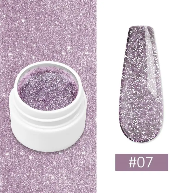 

diamond Glitter Gel Nail Polish 12 Colors Sparkling Auroras Laser Nail Gel Semi Permanent Soak Off UV Gel Varnish 5ml