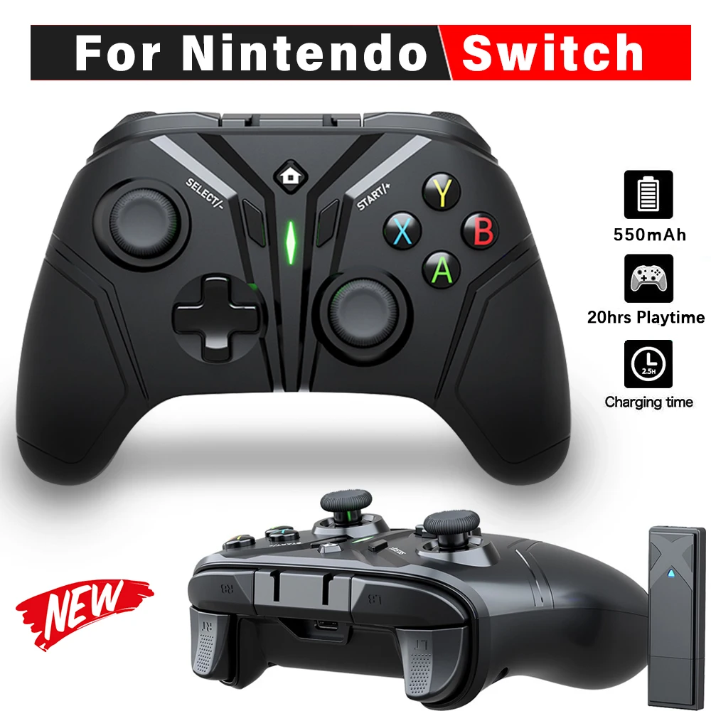 

Wireless Gamepad For Nintedo Switch Console USB Dongle 6-Axis Dual Vibration Joystick,Controller compatible Android/lOS/PC/PS3