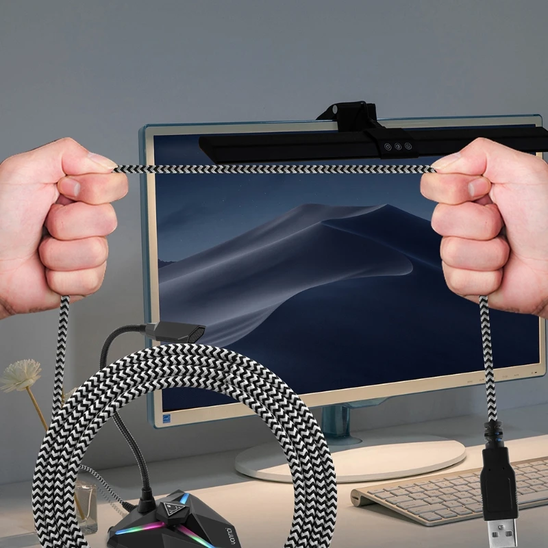 Регулируемый USB-микрофон B03F для игр RGB-подсветка совместимый с женским