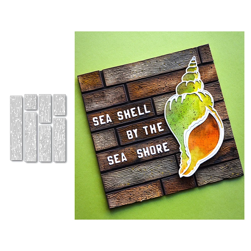 

2023 Wood Grain Background New Metal Cutting Dies Stamps Dies Scrapbooking Mold Cut DIY Handmade Tools Craft Decoration New Dies