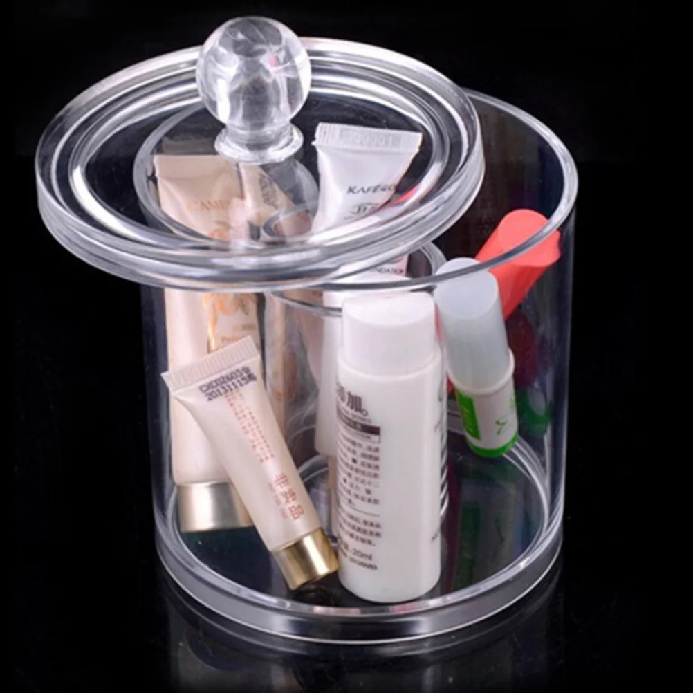 

Storage Organizer Box Makeup Cotton Holder Bins Organizers Up Make Case Shelf Swab Jewelries Vanity Bathroom Container Pads Jars