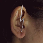 Новая крутая ветер инкрустированная серьга простого личность пирсинг ушные семена иглы Женский Lightning листья ушной раковины типа Диагональ серьги