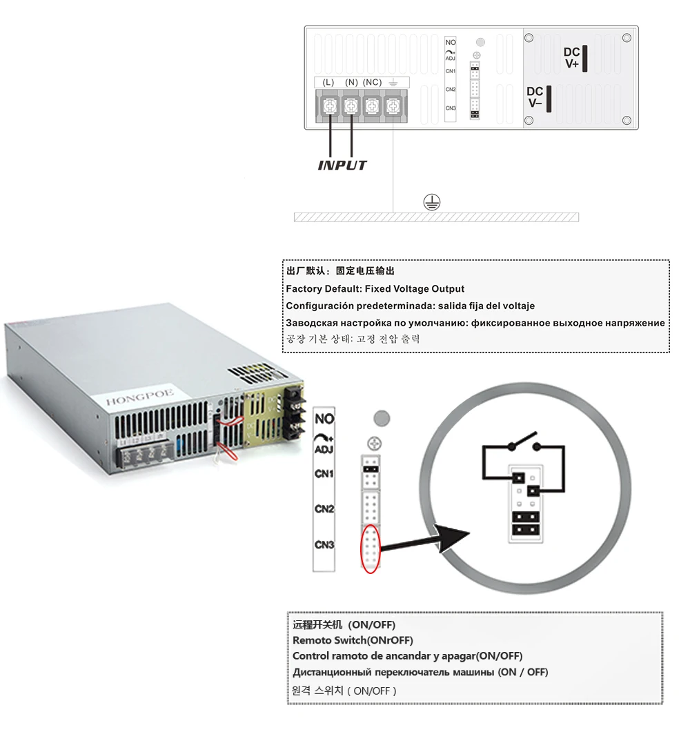 DC 5V 12V 15V 24V 30V 36V 48V 60V 68V 72V 110V адаптер питания 1500W 1800W 2000W 220VAC промышленная мощность PLC