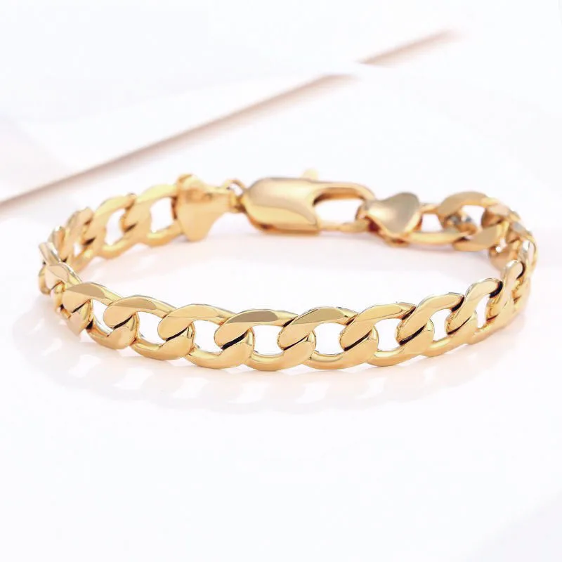 XP Jewelry-(19 5 см x 10 мм) Классический широкий браслет Фигаро 1:1 ожерелья для мужчин и