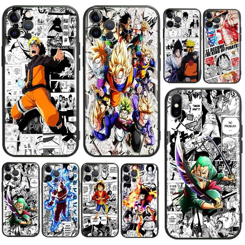 

Naruto One Piece Dragon Ball For Apple iPhone 11 12 13 Pro Max 12 13 Mini X XR XS Max SE 6 6S 7 8 Plus Phone Case Funda Coque