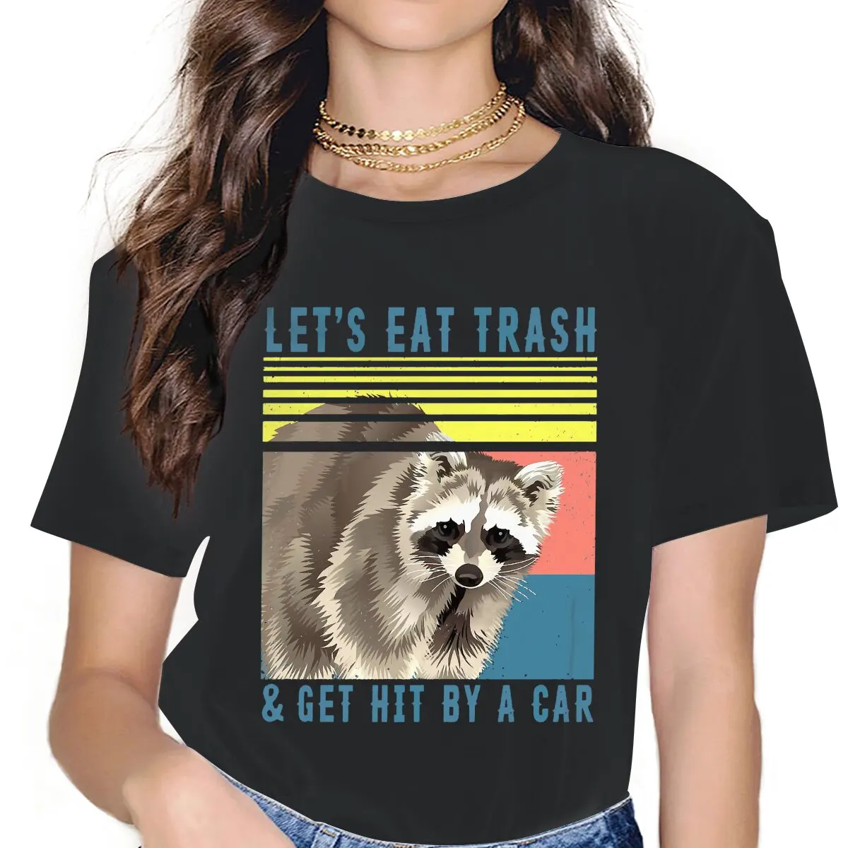 

Get Hit By A Car Classic Female Shirts Eat Trash Live Fast Large Vintage Women Clothes Harajuku Casual Feminine Blusas