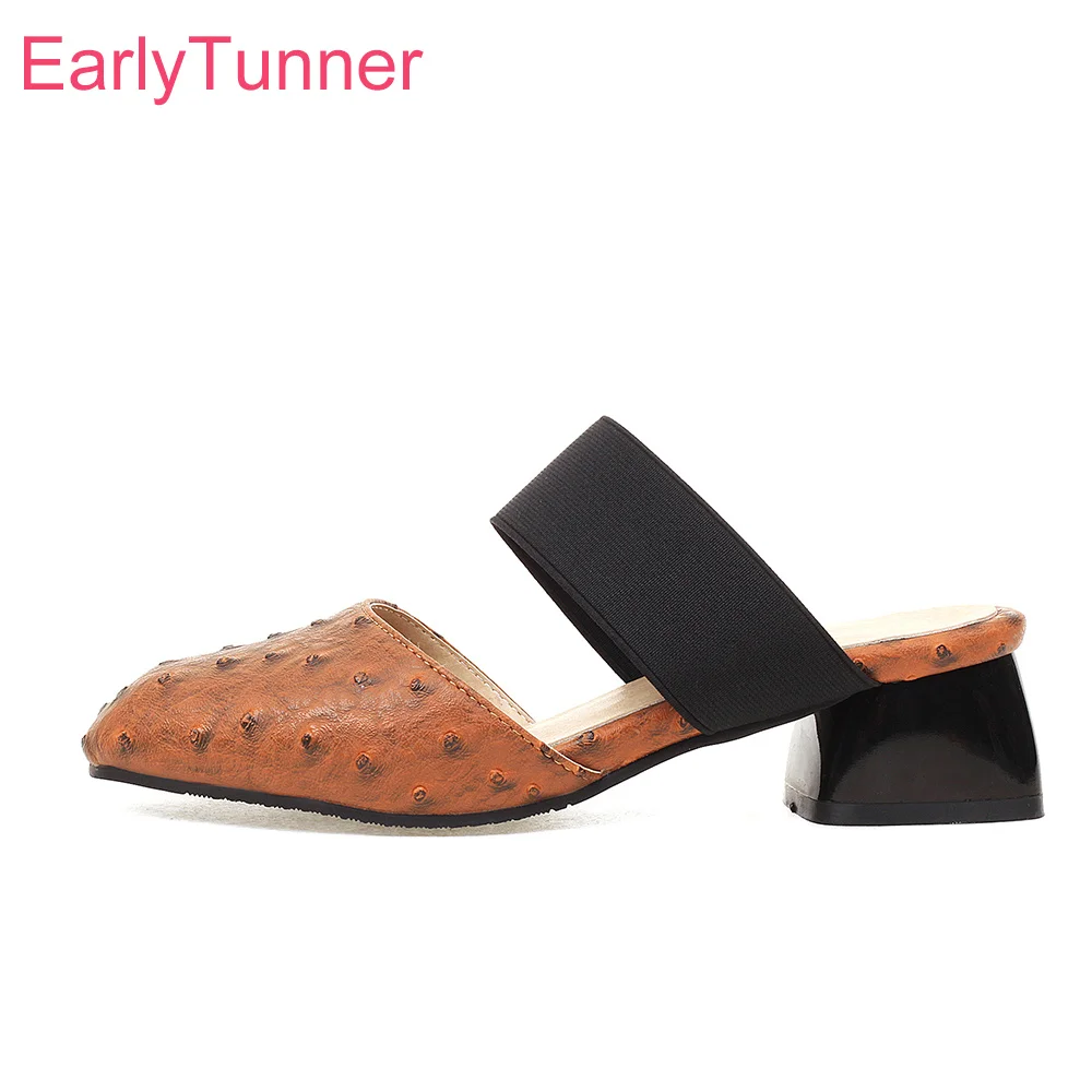 

Женские повседневные босоножки, коричневые или красные сандалии на среднем квадратном каблуке, пляжная обувь больших размеров 10, 32, 43, 45, 48 для лета, 2022