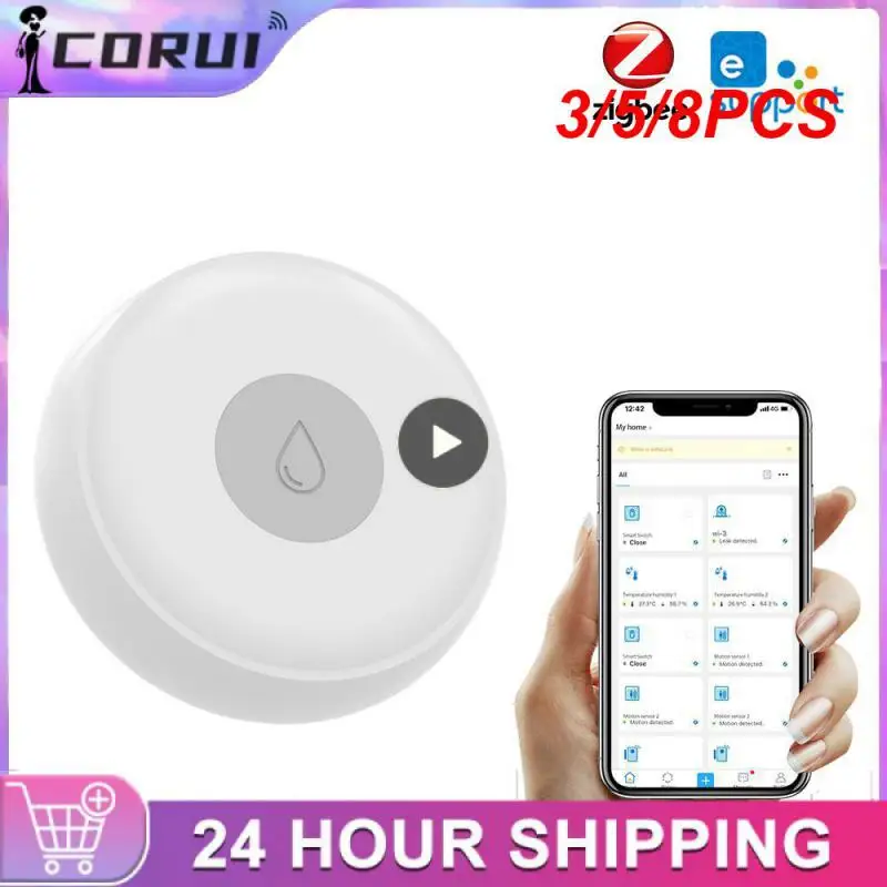 

3/5/8PCS Water Leak Alert Detection Smart Water Leak Sensor Zigbee Wireless Flood Detector Mini Smart Home