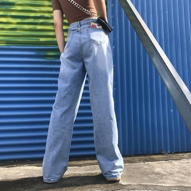Casual Wide Leg Jeans Loose High Waist Vintage Straight Baggy Jeans Cargo Aesthetic Oversize Denim Trousers Boyfriend Long Pants